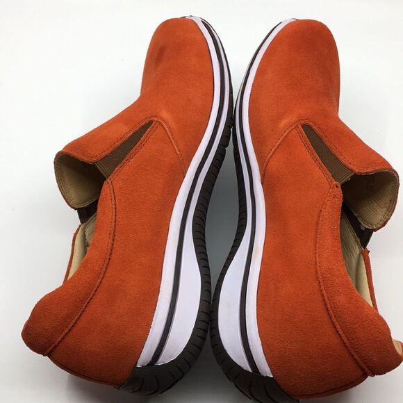NIB Alegria Aaron Orange Suede Slip On Shoes - Size 43 EU 9.5 US (W US 13)